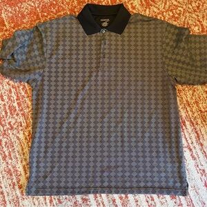 George Men's Black and Gray Patterned Polo Shirt